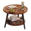 Modern Round Wooden Accent Table for Living Room, Bedroom & Balcony view 1