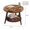 Modern Round Wooden Accent Table for Living Room, Bedroom & Balcony view 2