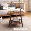 Modern Round Wooden Accent Table for Living Room, Bedroom & Balcony view 3