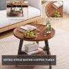 Modern Round Wooden Accent Table for Living Room, Bedroom & Balcony view 4