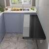 Compact Folding Wall Table for Small Spaces, Easy-Clean Piano Finish, Ideal Kitchen and Home Office Desk, 4 Colors, Black, 50 x 30 cm view 1