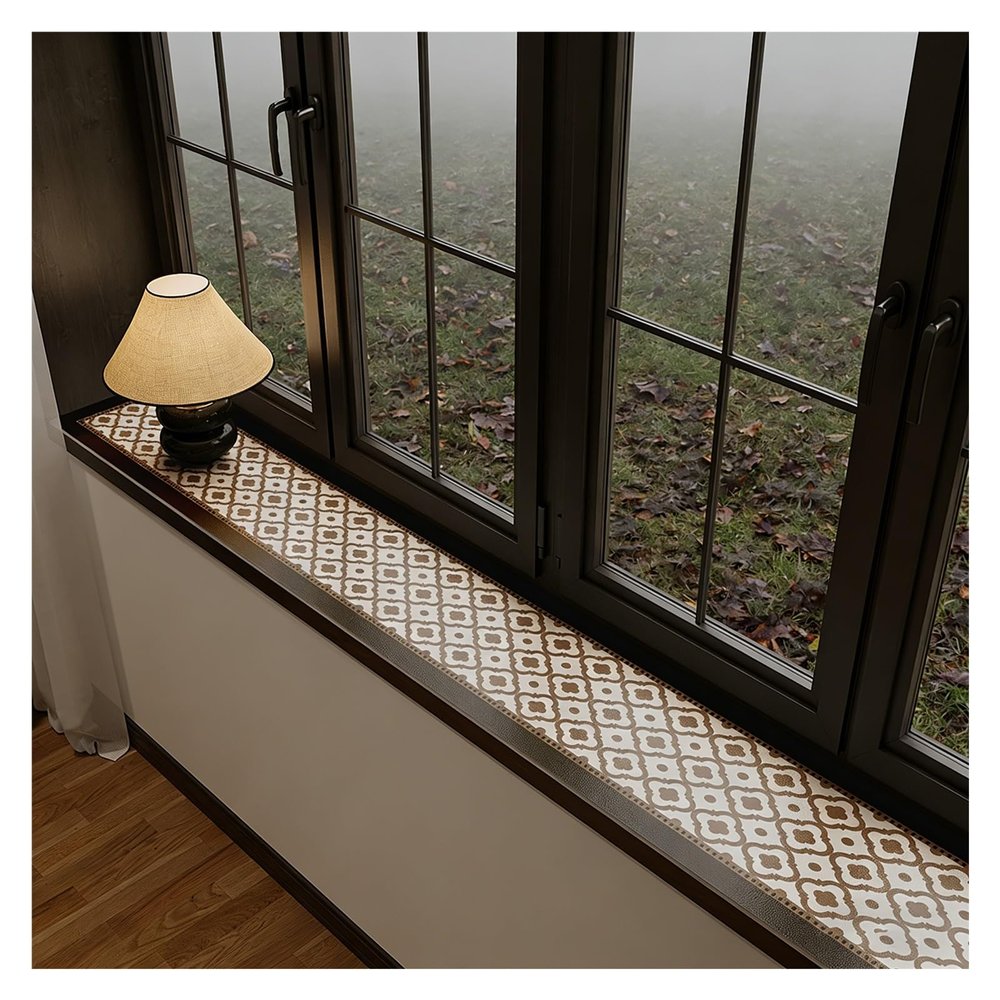 Narrow Window Sill Mat, Waterproof PU Protector, Non-Slip, Cut-to-Size, 15 x 290 cm