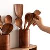 8-Piece Wooden Cooking Utensil Set with Stand view 4