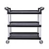 3-Tier Aluminum Kitchen Cart, Black/Gray, with Handle view 1
