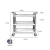 3-Tier Aluminum Kitchen Cart, Black/Gray, with Handle view 2