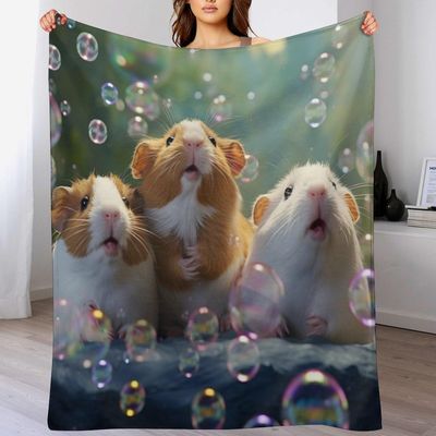 LLLBBB Hamster Plush Sofa Blanket, Super Soft Flannel Fleece Throw, 140 x 180 cm