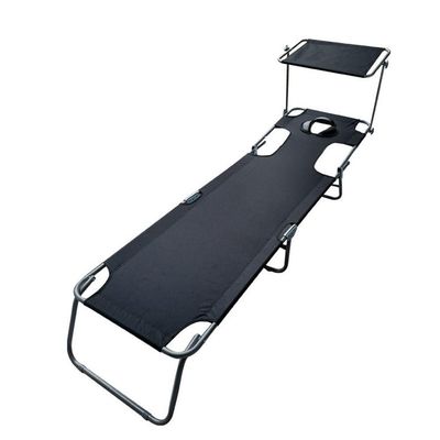 LOKLNEYK Outdoor Folding Bed, Lounge Chair (Gray)