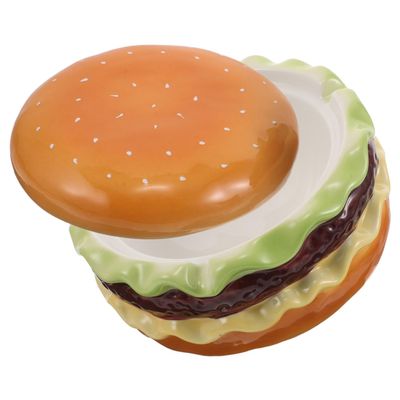 Gatuida Ceramic Burger-Shaped Ashtray with Lid