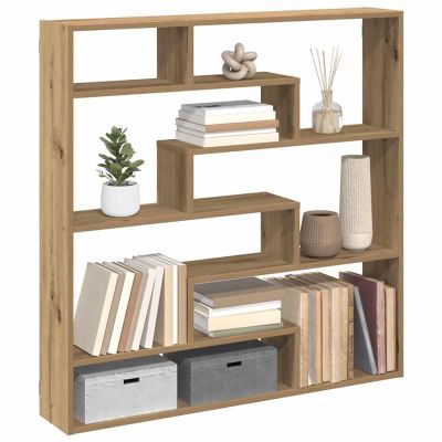 Homgoday 7-Compartment Cube Shelf, Artisan Oak Engineered Wood, Model 860030