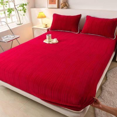 JIANINGHOME Winter Fitted Sheet 200 x 220 cm, Plush and Warm