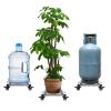 35 cm Stainless Steel Plant Caddy with Wheels, Square Metal Pot Mover, Silver view 2