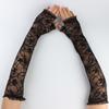 MAGICLULU Women's Lace Arm Sleeves with UV Protection and Breathable Material, Elegant Black Fingerless Gloves for Cycling and Yoga view 4