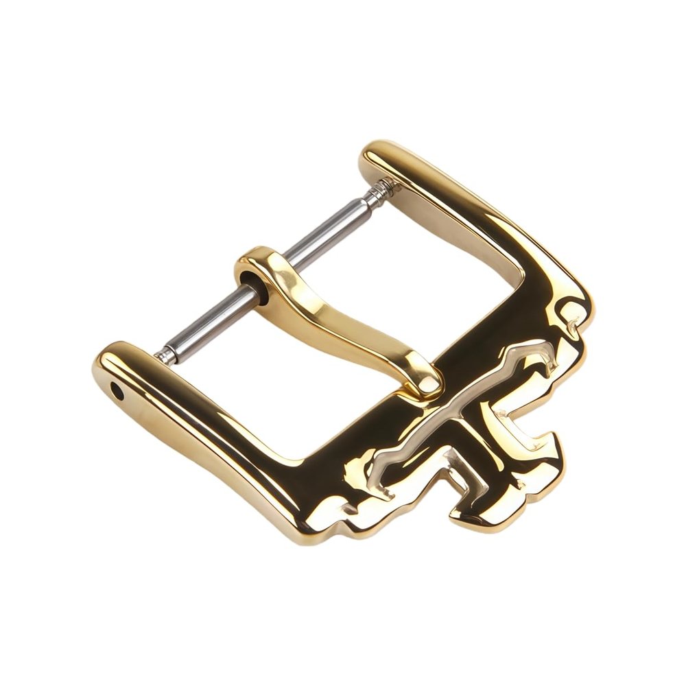 ROUREOX Stainless Steel Watch Buckle Replacement, Polished Vintage T-Shaped Tang Buckle, 18 mm