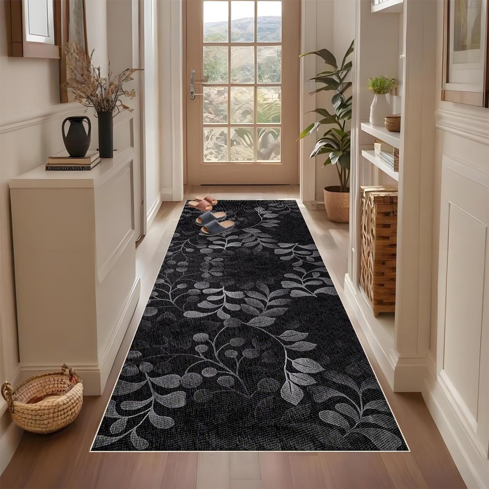 Qemgrste Non-Slip Runner Rug for Hallway and Kitchen, 90 x 200 cm, Washable and Customizable