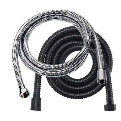 High-Pressure Stainless Steel Shower Hose, 1.5 m/2 m, Black/Silver