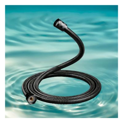 Black Stainless Steel Shower Hose, Explosion-Resistant, 1/2-Inch Universal Connection, 150 cm