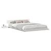 QZZCED Floor Bed Frame with Nightstand, White, 150 x 200 cm, Solid Wood view 4