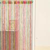Wokuaile Beaded Door Curtain with Fringe, Cyan view 4