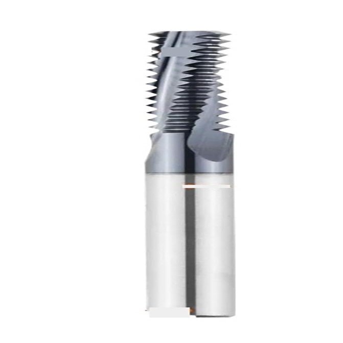 Carbide Thread Mill, Single- or Three-Tooth Solid Carbide, Carbide-Coated, Threaded Shank for Benchtop Drill Presses (Three Coated, M3 x 0.5)