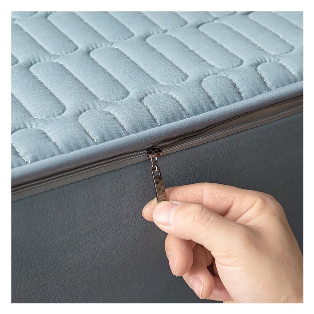 Zippered Mattress Protector, 90 x 200–180 x 200 cm, for 5–40 cm Mattress Height, Blue, 160 x 200 + 12 cm