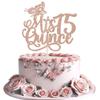 1-Pack Mis Quince 15 Cake Topper, Hello 15 Fabulous Fifteen Birthday Cake Decoration for Girls, Happy 21st Birthday Decoration, Rose Gold view 1