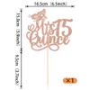 1-Pack Mis Quince 15 Cake Topper, Hello 15 Fabulous Fifteen Birthday Cake Decoration for Girls, Happy 21st Birthday Decoration, Rose Gold view 2