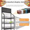 WQZzjm Sales Rack with Shelves and Hooks, Rolling Snack Display view 2