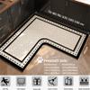 L-Shaped Kitchen Rug, Non-Slip, Washable, Waterproof, Anti-Fatigue Mat, Checkered, 150 x 150 x 45 cm view 2