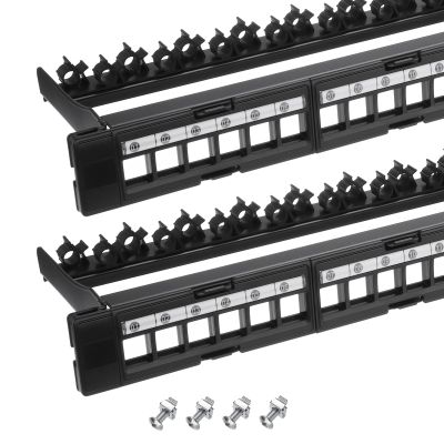 QUARKZMAN 2-Pack 1U Blank Keystone 24-Port Network Patch Panel