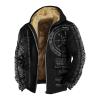 Foweknow Men's Viking Tattoo Hooded Jacket with Fleece Lining view 1