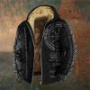 Foweknow Men's Viking Tattoo Hooded Jacket with Fleece Lining view 2