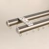 IRUGS 2-Track Curtain Rail, Ceiling/Wall Mount with Silent Rollers, Champagne-A, 380 cm/12.5 ft view 1