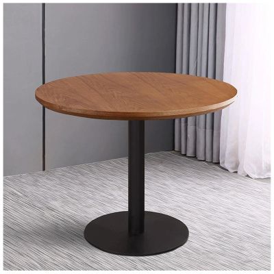 Mid-Century Round Dining Table for 4–6 in. Thick Wood Tabletop, Sturdy Metal Base, Tulip Style, 20 x 20 x 29.5 in.