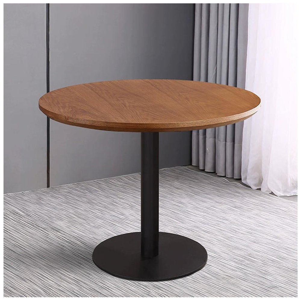 Mid-Century Round Dining Table for 4–6 in. Thick Wood Tabletop, Sturdy Metal Base, Tulip Style, 20 x 20 x 29.5 in.