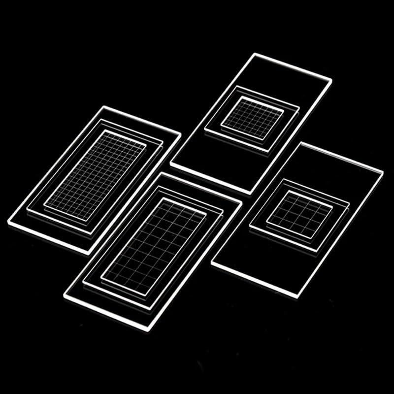 Glass Slide for Plankton Counting, 0.04 ml/0.1 ml/0.4 ml/1 ml, High Transmittance for Accurate Ascaris Egg Counting, 1 Piece (2.5 x 2.5 x 0.1 mm, 0.04 ml)