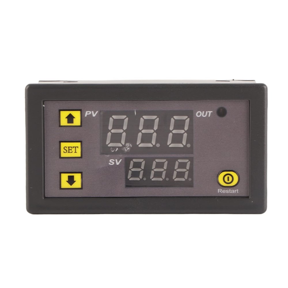 Aumotop 12V/24V/220V LED Digital Thermostat Temperature Sensor Controller for RVs, 12V Red and Blue Display