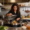Stainless Steel Nonstick Frying Pan with Two Handles and Lid view 4