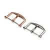 ROUREOX Stainless Steel Watch Buckle Replacement, Polished Trapezoid Pin Buckle, Curved Bar, IWC Gold 18mm view 3