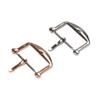 ROUREOX Stainless Steel Watch Buckle Replacement, Polished Trapezoid Pin Buckle, Curved Bar, IWC Gold 18mm view 4