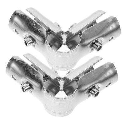 TOYANDONA 2-Piece Greenhouse Pipe Clamp Adapters, Triple-Bent Galvanized Metal