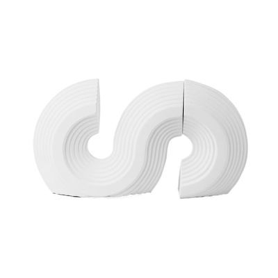 Yixinzi 2024 S-Shaped Resin Bookends, White