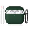 KOKOKA Silicone Case for AirPods Pro 3 (2025), Dark Green, with Cleaning Kit view 1