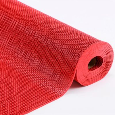 Non-Slip PVC Drainage Mat, Large Hollow Floor Mat for Garage, Restaurant, Pool and Shower Areas, Wet Areas, 1.6 m x 10 m, Red
