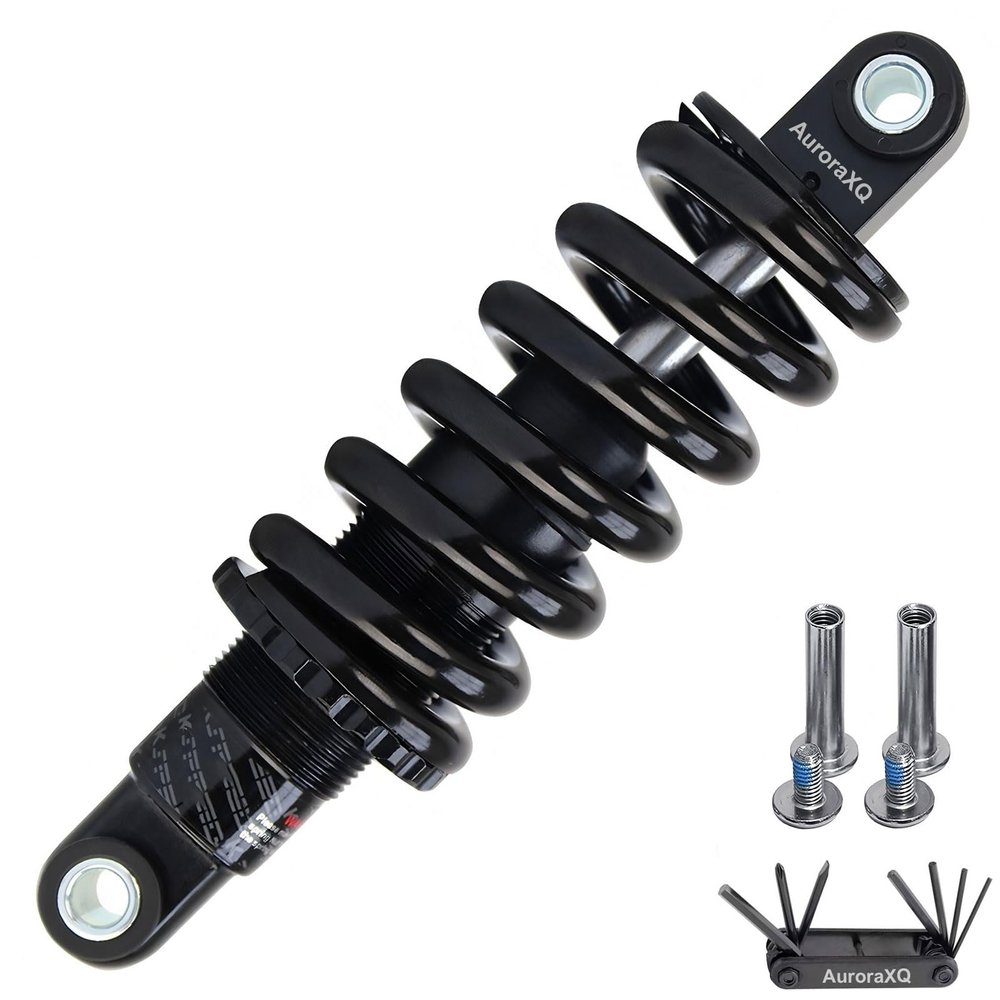 FKXSXAZ MTB Rear Shock Absorber, 125/150/165/190 mm, Coil Spring with Bushing and Bolt, 150–2000 lbs (125 mm, 1000 lbs)
