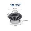 Module 1, 25-Tooth Bevel Gear, 6/8/10/12 mm Bore, 90° Metal Gear for DIY Model Car Modification (8 mm Keyway, 3 mm, 14 Pieces) view 2