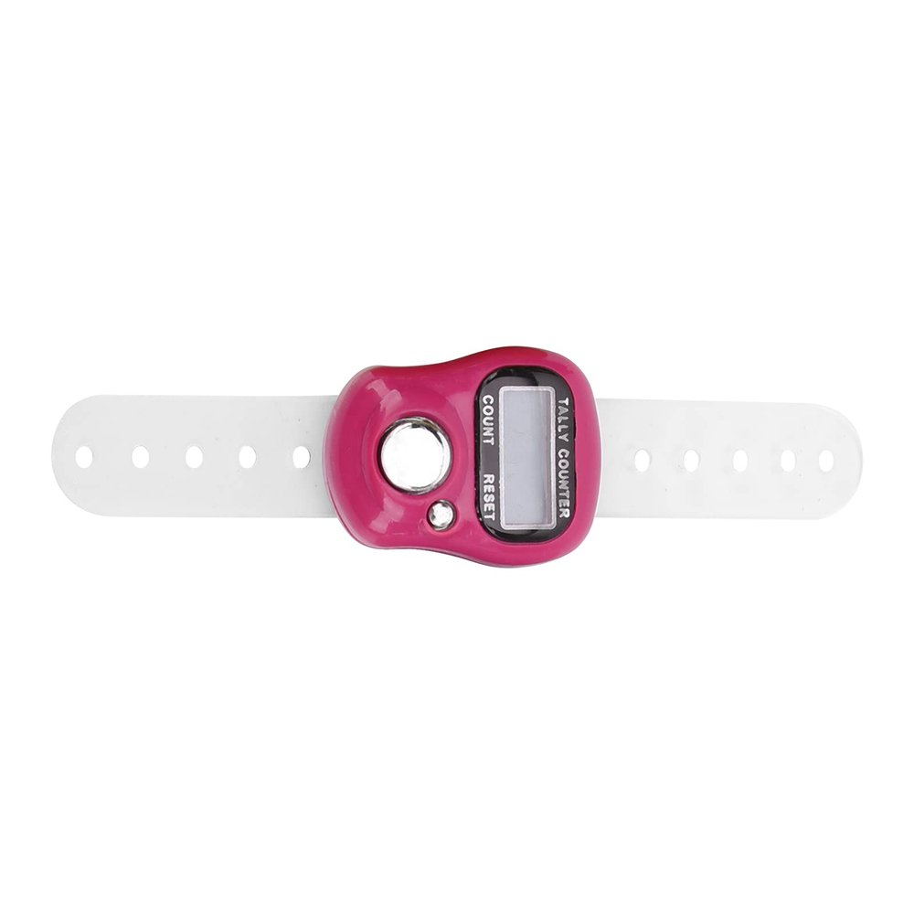 ZDETGU Finger Counter, 5-Digit LCD Hand Tally Counter with Reset and Adjustable Silicone Strap, for Prayer, Walking, Golf, Counting and Sports (Pink)