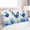 Blue Butterfly Pillowcase 40 x 140 cm for Side Sleeper Pillow view 2