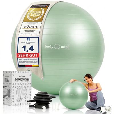 Body & Mind 65 cm Exercise Ball, Anti-Burst Pezzi Ball for Pregnancy