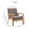 Modern Linen-Style Accent Chair with Wooden Legs view 2