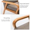 Modern Linen-Style Accent Chair with Wooden Legs view 3